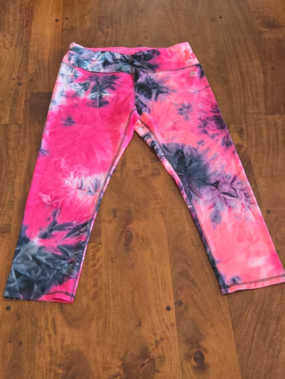 RBX Pink and Black Tie-Dye Capri Leggings Size Large